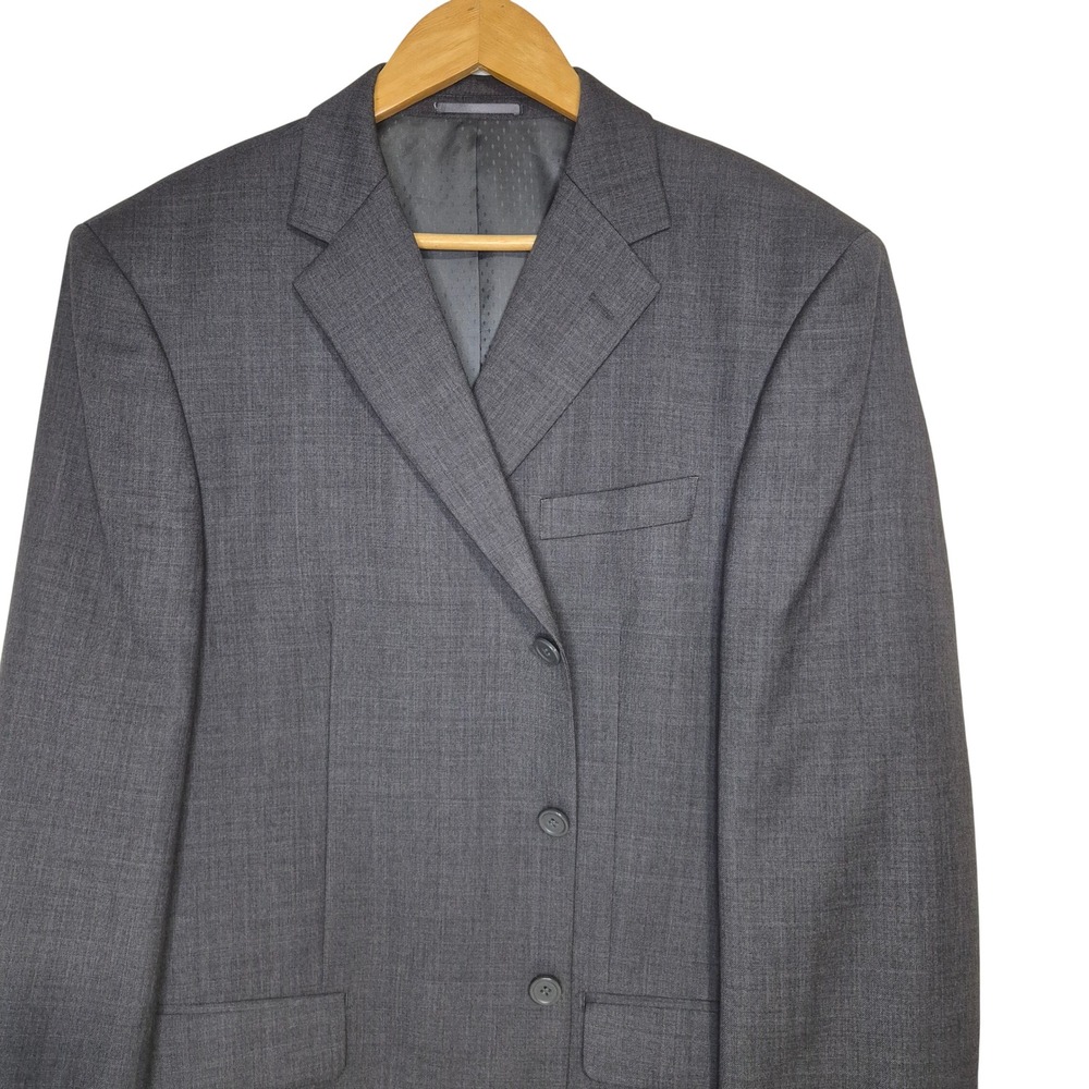 Mantoni Suit Jacket Mens 42 Gray Super 140s Virgin Wool 3-Button Classic Office